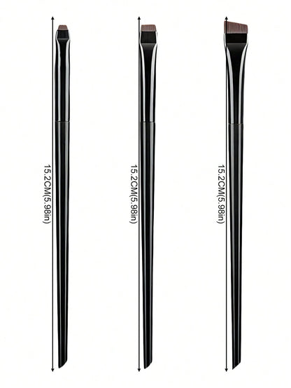 3pcs Makeup Brush Set, Including Angled Eyeliner Brush, Eyebrow Brush, Ultra-Thin Eyeshadow Brush,Foundation Brush,Concealer Brush,Blush Brush,Contour Brush,Blush Brush,Bronzer Brush,Powder Brush,Foun
