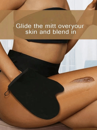 3pcs Self-Tanning Gloves And Back Applicator, Suitable For Face & Body Tanning Gloves, Back Applicator, Body Lotion Applicator Gloves, Quick Tanning Oil And Sunscreen Massage Care
