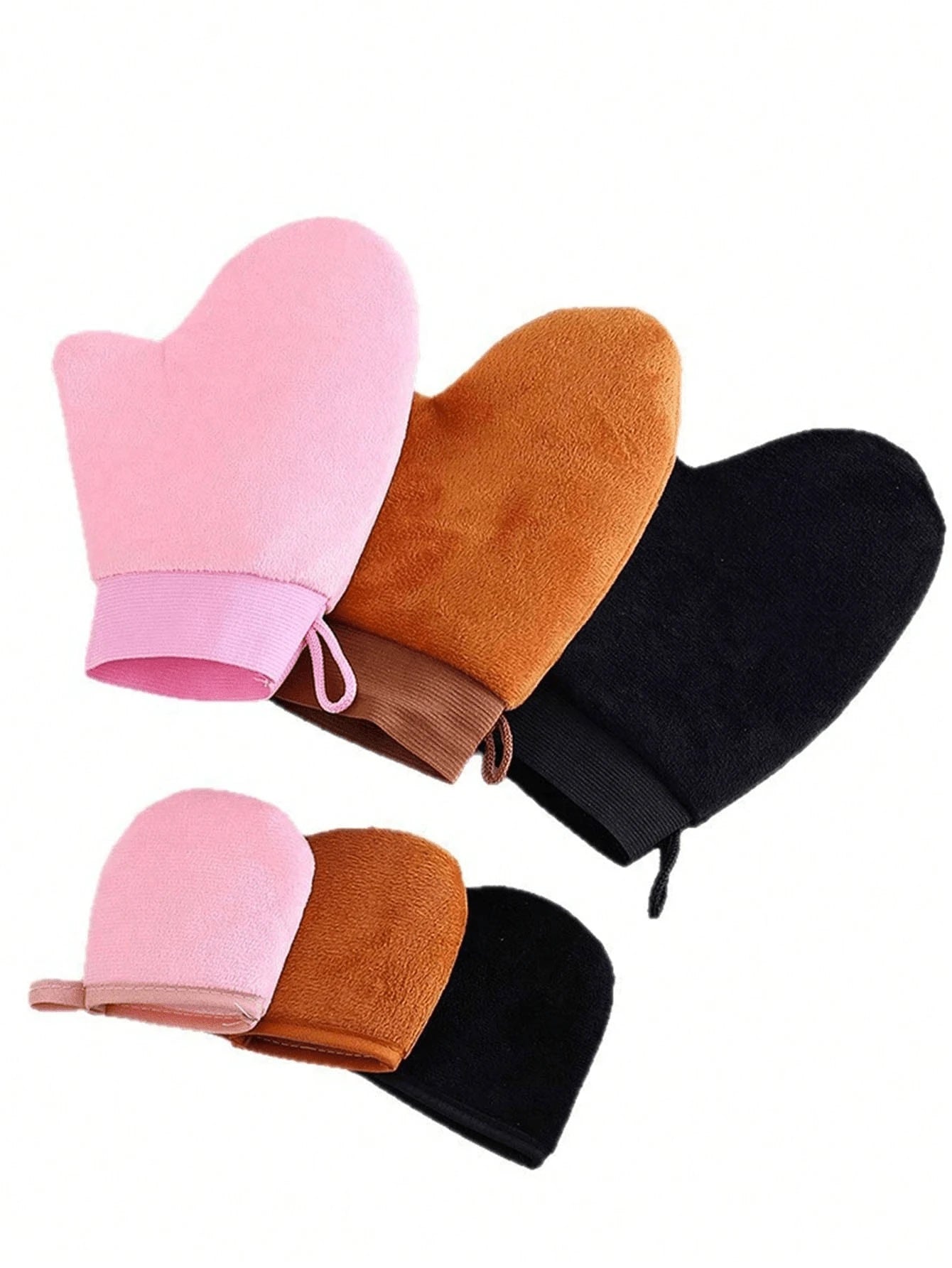 3pcs Self-Tanning Gloves And Back Applicator, Suitable For Face & Body Tanning Gloves, Back Applicator, Body Lotion Applicator Gloves, Quick Tanning Oil And Sunscreen Massage Care