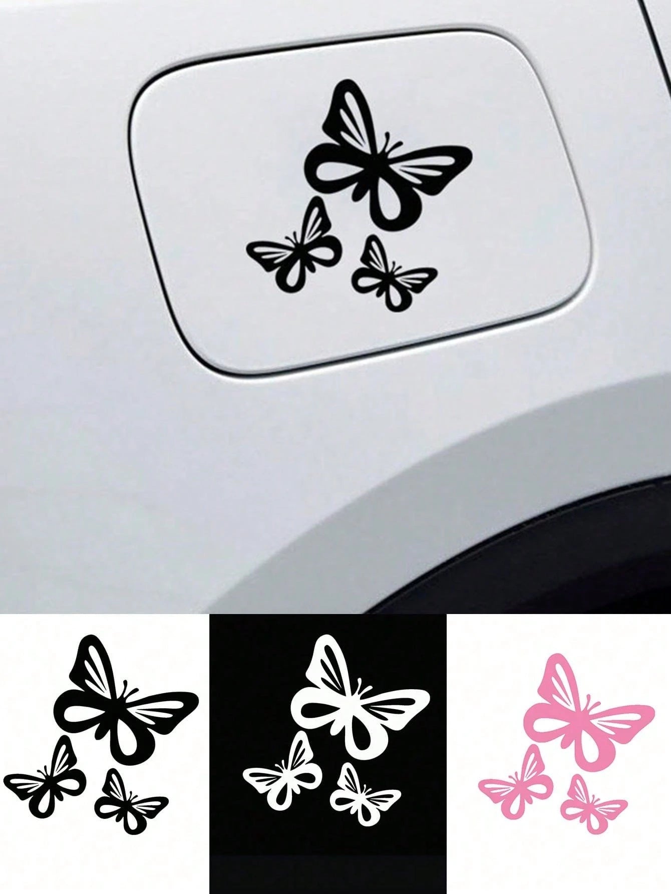 3pcs/Set Butterfly Car Stickers, Suitable For Fuel Tank Cap, Car Window, Bumper Decoration