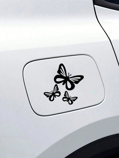 3pcs/Set Butterfly Car Stickers, Suitable For Fuel Tank Cap, Car Window, Bumper Decoration