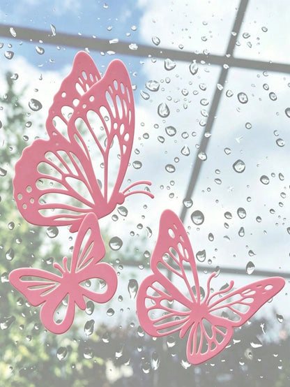 3pcs/Set Butterfly Car Stickers, Suitable For Fuel Tank Cap, Car Window, Bumper Decoration