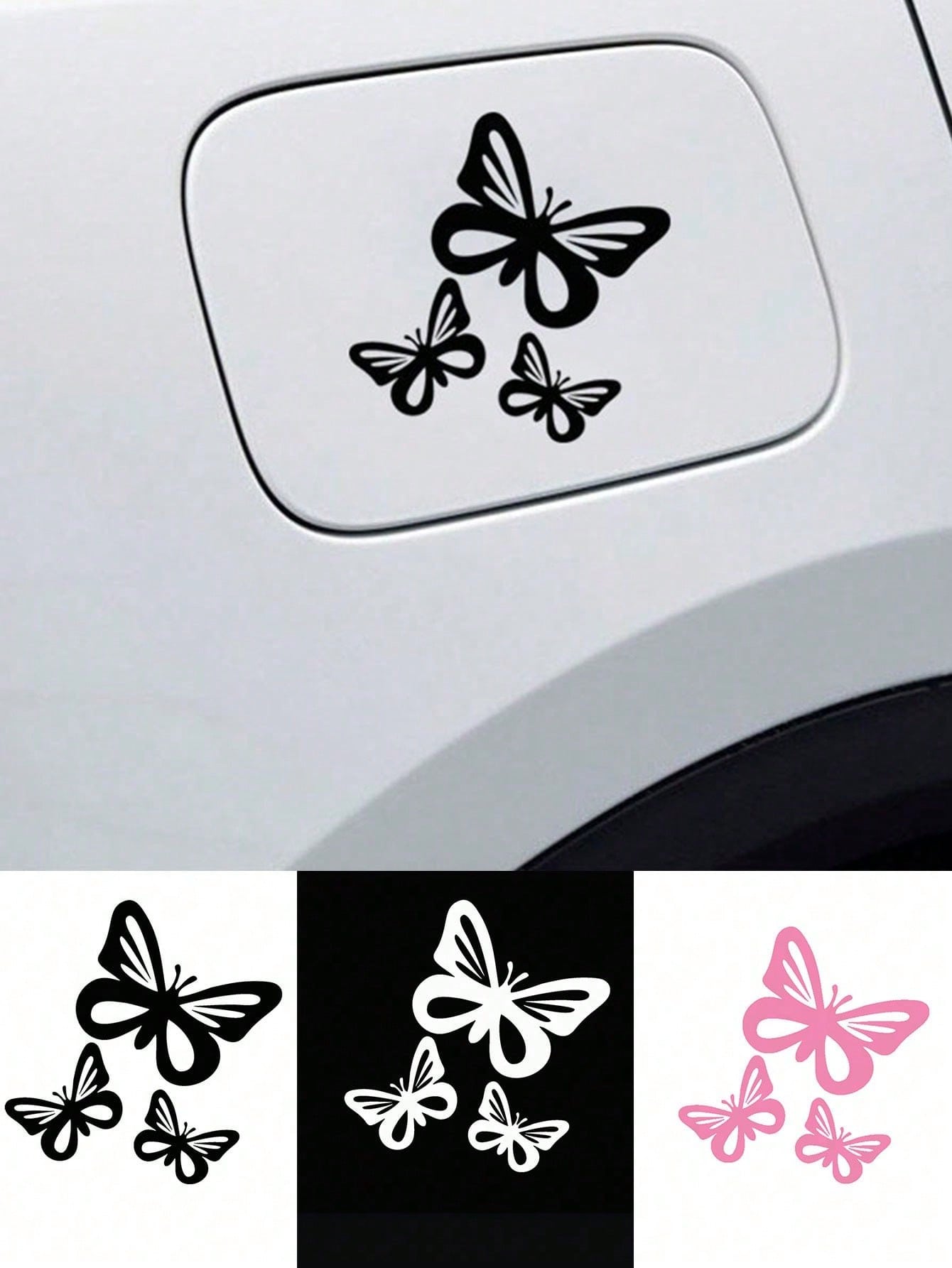 3pcs/Set Butterfly Car Stickers, Suitable For Fuel Tank Cap, Car Window, Bumper Decoration