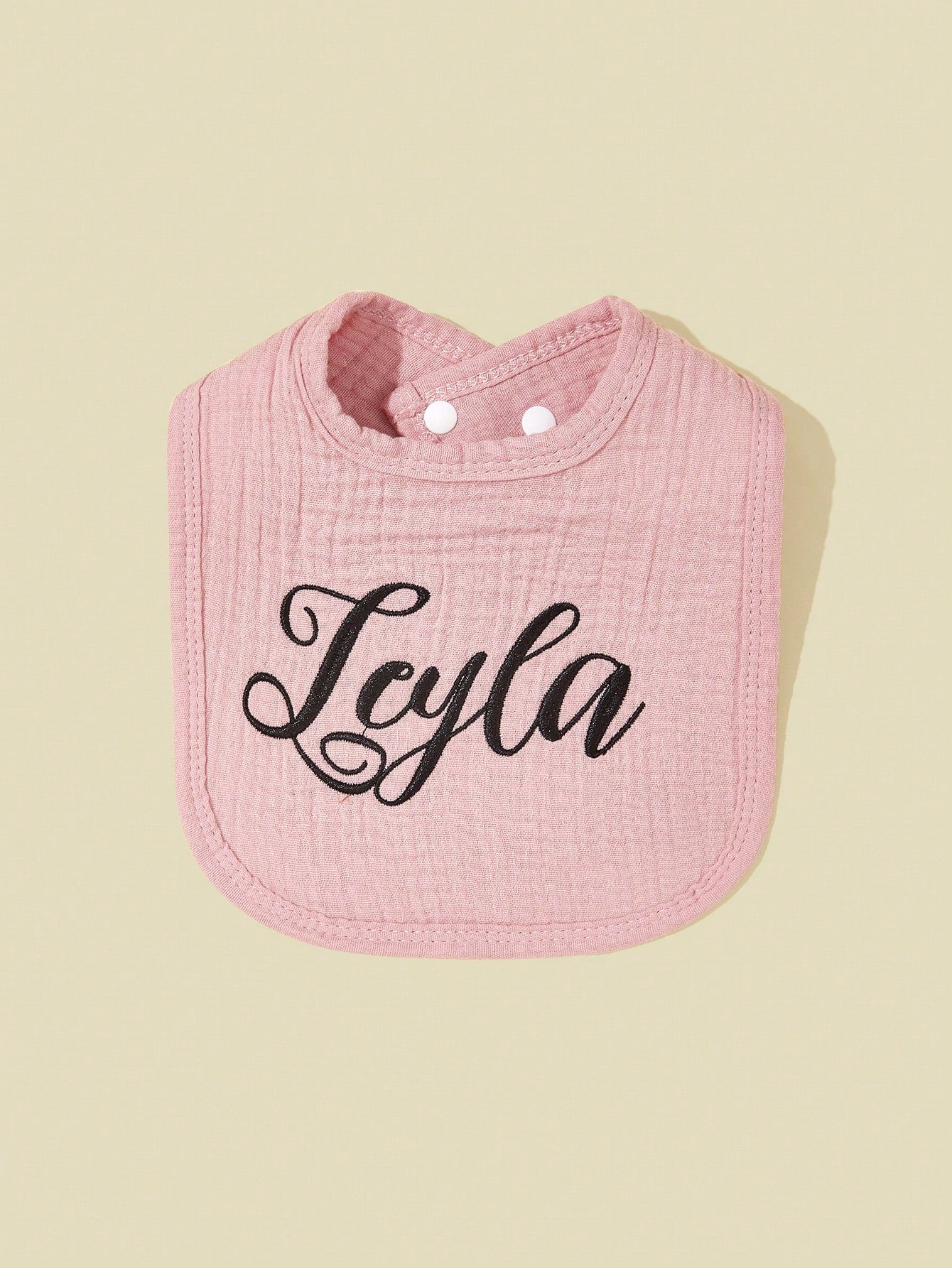 3pcs/Set Customized Baby Bibs, U-Shaped Drool Bibs, Text Embroidered, Pure Cotton Soft & Comfortable, Solid Color, Newborn Gift, Valentine's Day Gift