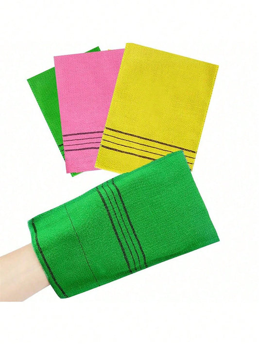 3pcs/Set Korean Exfoliating Face Towel, Exfoliating Gloves, Colorful Exfoliating Cloth, For Removing Dry Calluses, Large Body Exfoliating Scrub Towels