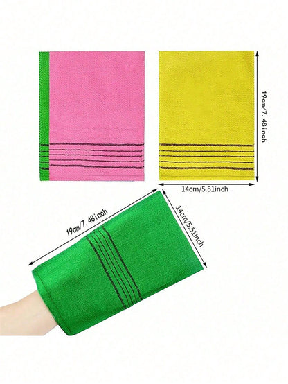 3pcs/Set Korean Exfoliating Face Towel, Exfoliating Gloves, Colorful Exfoliating Cloth, For Removing Dry Calluses, Large Body Exfoliating Scrub Towels