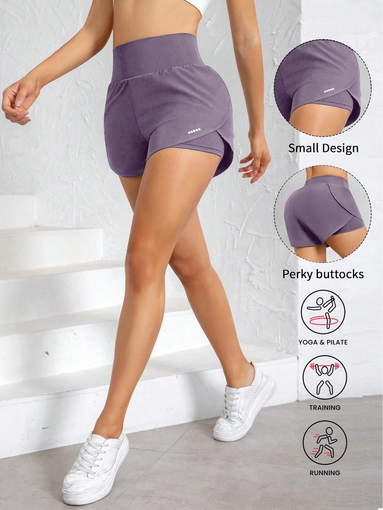 3pcs/Set Women's Sports Yoga Shorts, High Waist Comfortable Fit, Loose Running Fitness Shorts, Breathable Quick-Drying Fabric, Athletic Style