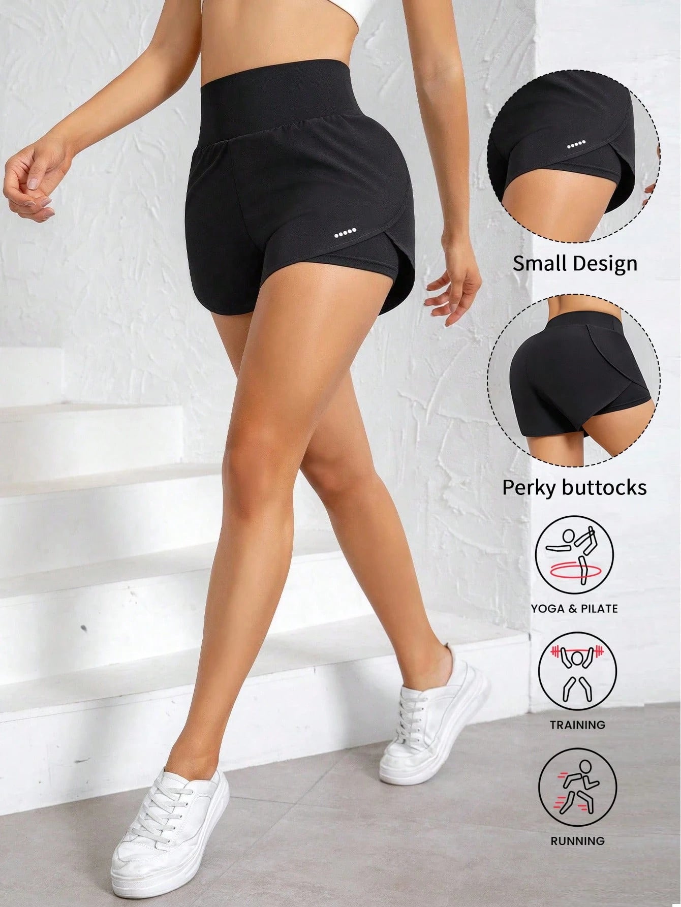 3pcs/Set Women's Sports Yoga Shorts, High Waist Comfortable Fit, Loose Running Fitness Shorts, Breathable Quick-Drying Fabric, Athletic Style