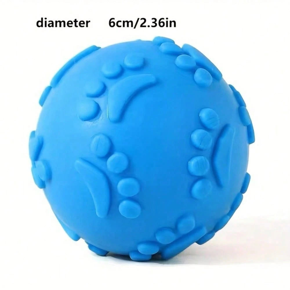 3pcs-Squeaky Dog Toy Balls. Made Of And Materials, Soft And Elastic. With Embossed Paw Prints, Durable And Bite-Resistant. These Are Dog Toy Balls, Perfect For Daily Interaction And Training. Random C