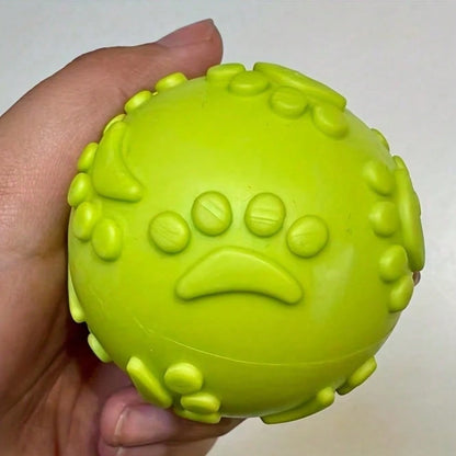 3pcs-Squeaky Dog Toy Balls. Made Of And Materials, Soft And Elastic. With Embossed Paw Prints, Durable And Bite-Resistant. These Are Dog Toy Balls, Perfect For Daily Interaction And Training. Random C