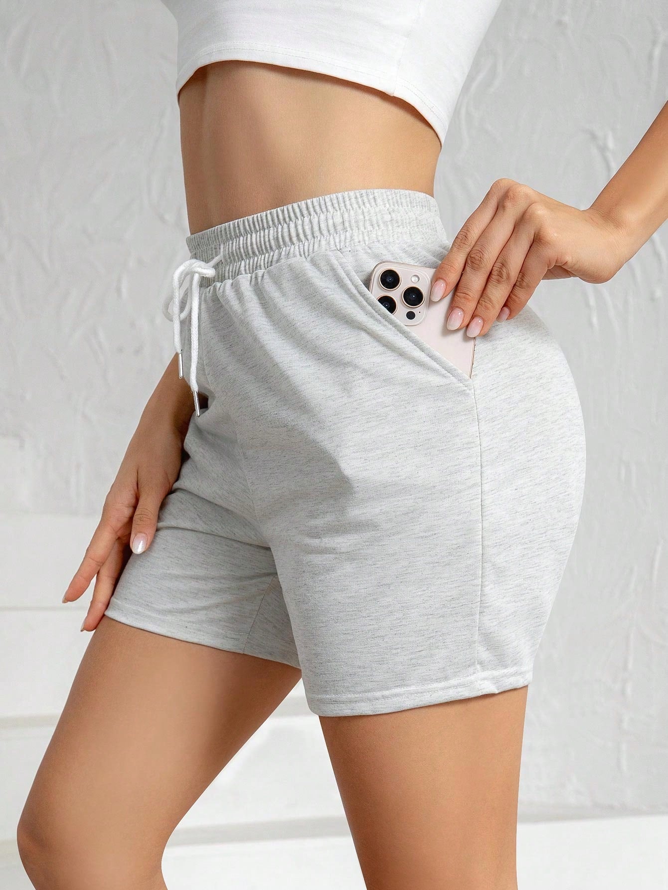 3pcs Women Sports Shorts With Drawstring Pockets, Ladies Activewear Running Training Fitness Beachwear Summer