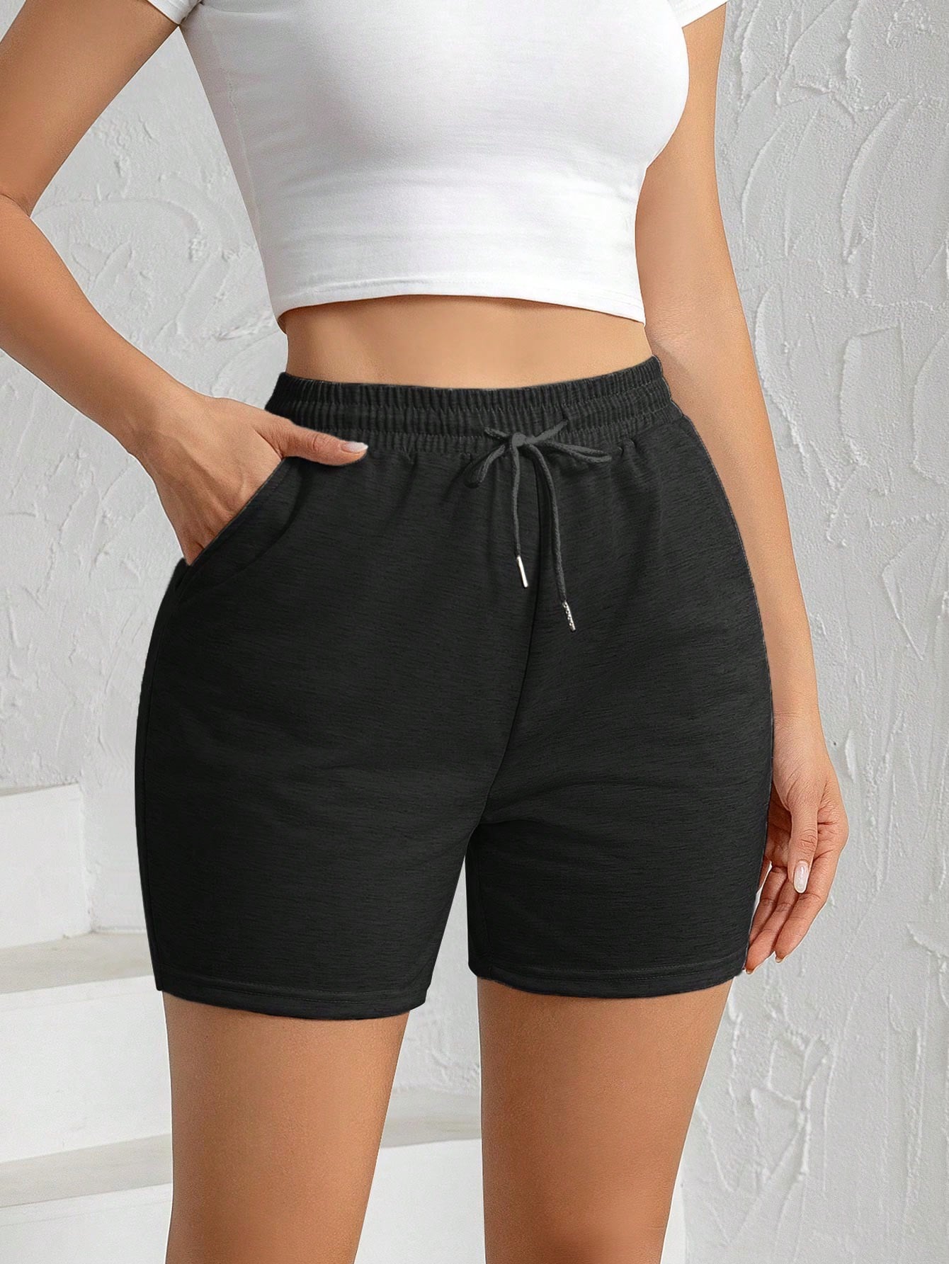 3pcs Women Sports Shorts With Drawstring Pockets, Ladies Activewear Running Training Fitness Beachwear Summer