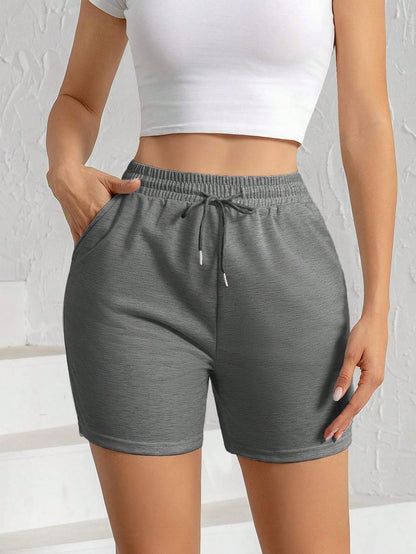 3pcs Women Sports Shorts With Drawstring Pockets, Ladies Activewear Running Training Fitness Beachwear Summer