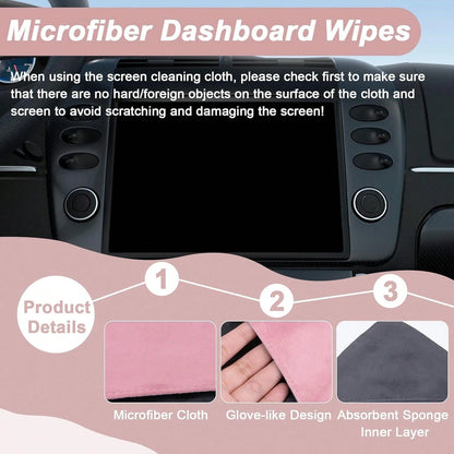 4.1 Inch * 4.1 Inch Microfiber Dashboard Wiping Cloth, Square Microfiber Cloth, Car Display Cleaning Cloth, Universal Car Dashboard Display Interior Cleaning Tool