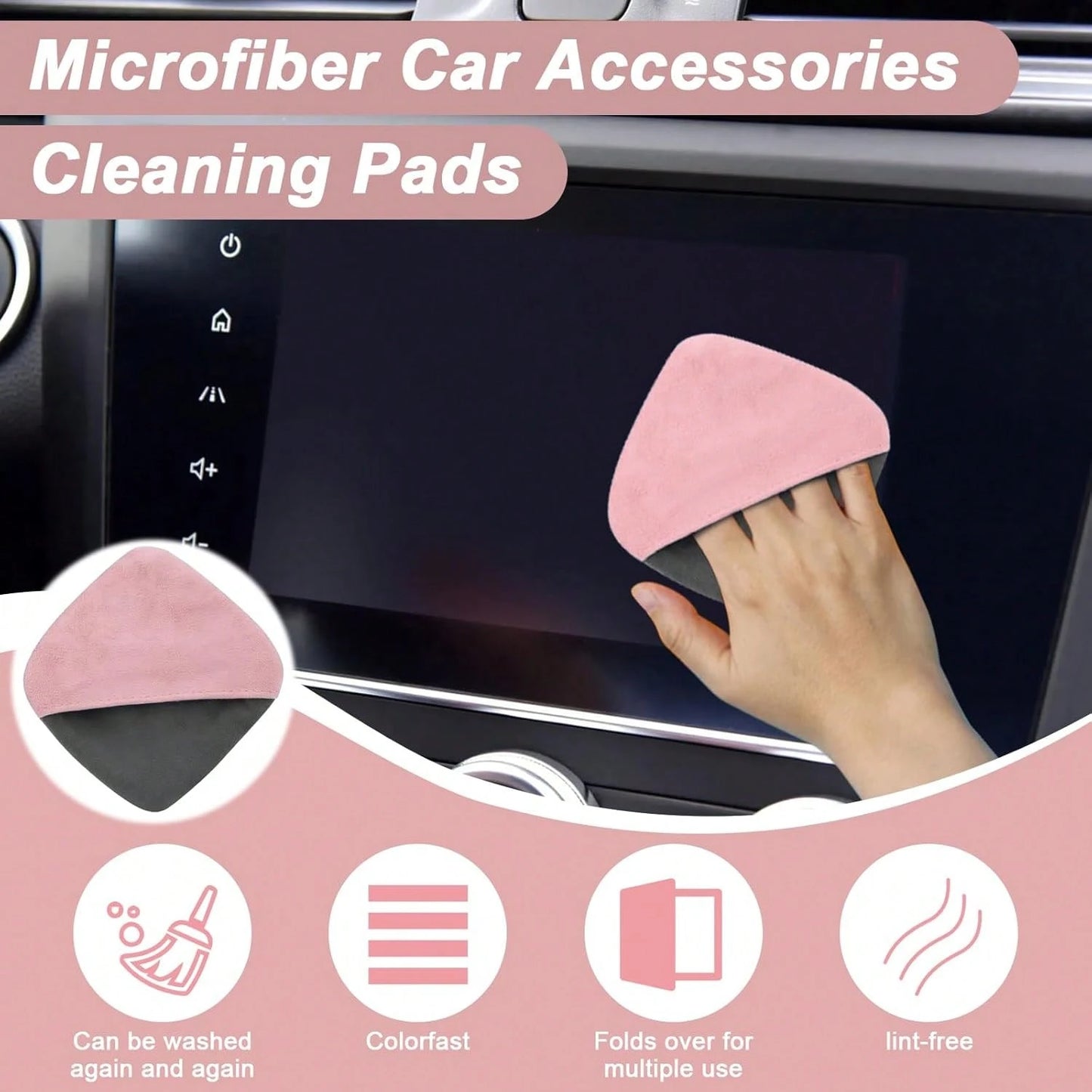 4.1 Inch * 4.1 Inch Microfiber Dashboard Wiping Cloth, Square Microfiber Cloth, Car Display Cleaning Cloth, Universal Car Dashboard Display Interior Cleaning Tool