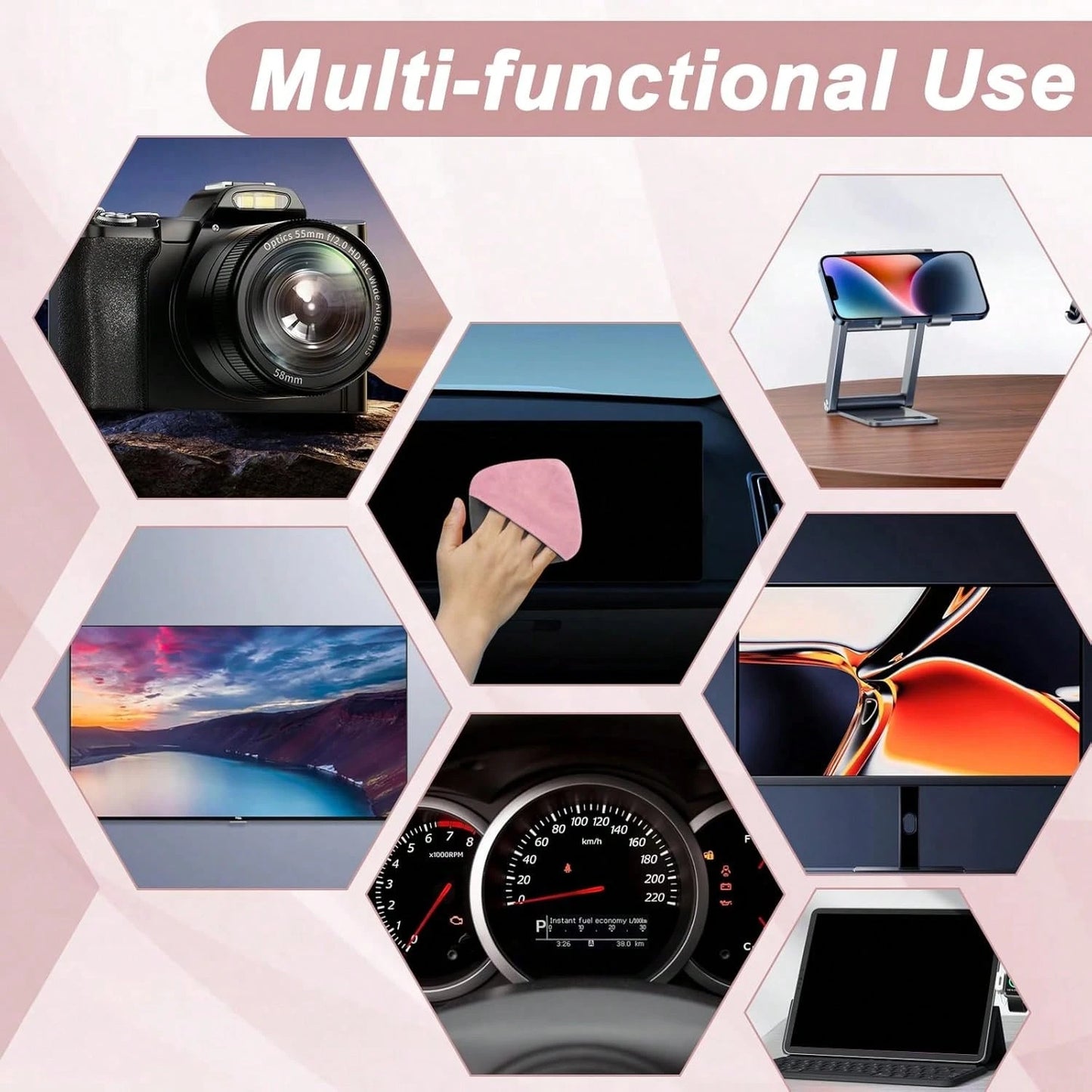 4.1 Inch * 4.1 Inch Microfiber Dashboard Wiping Cloth, Square Microfiber Cloth, Car Display Cleaning Cloth, Universal Car Dashboard Display Interior Cleaning Tool