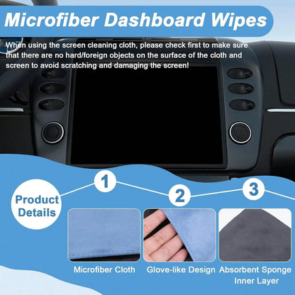 4.1 Inch * 4.1 Inch Microfiber Dashboard Wiping Cloth, Square Microfiber Cloth, Car Display Cleaning Cloth, Universal Car Dashboard Display Interior Cleaning Tool