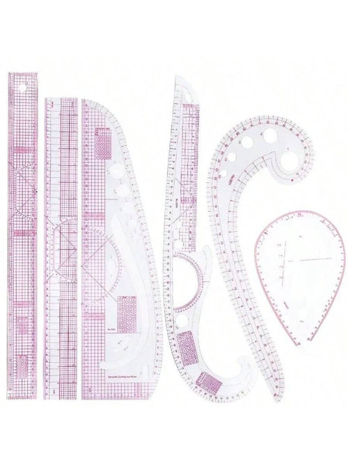 4-10pcs PVC Plate Placing Ruler Clothing Proportion Plate Making Curve Cutting Sewing Tools Multi-Functional Pattern Rule Drawing Template DIY Sewing Accessories Tool Kit