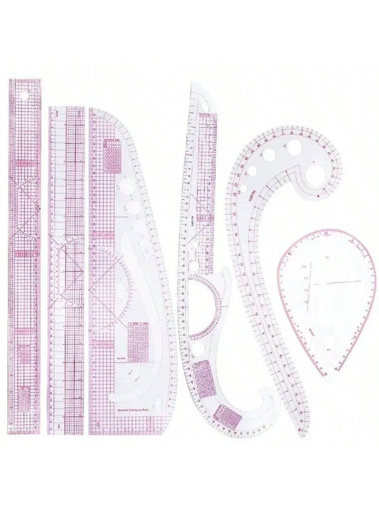4-10pcs PVC Plate Placing Ruler Clothing Proportion Plate Making Curve Cutting Sewing Tools Multi-Functional Pattern Rule Drawing Template DIY Sewing Accessories Tool Kit