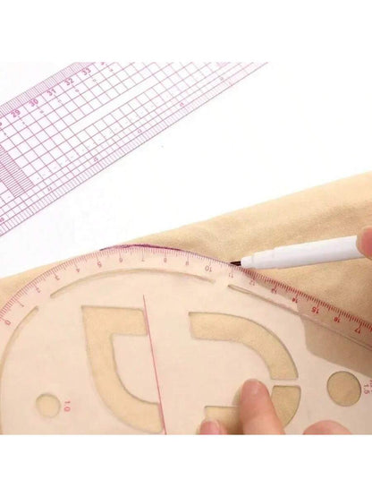 4-10pcs PVC Plate Placing Ruler Clothing Proportion Plate Making Curve Cutting Sewing Tools Multi-Functional Pattern Rule Drawing Template DIY Sewing Accessories Tool Kit