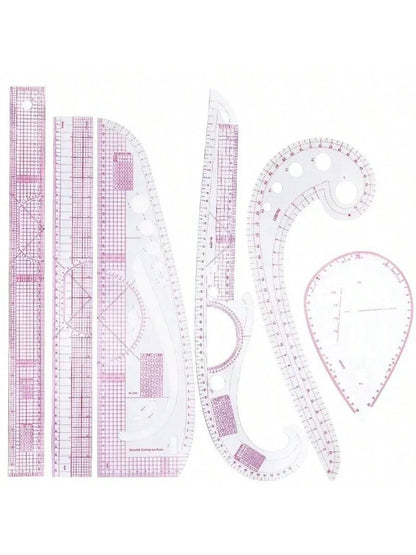4-10pcs PVC Plate Placing Ruler Clothing Proportion Plate Making Curve Cutting Sewing Tools Multi-Functional Pattern Rule Drawing Template DIY Sewing Accessories Tool Kit