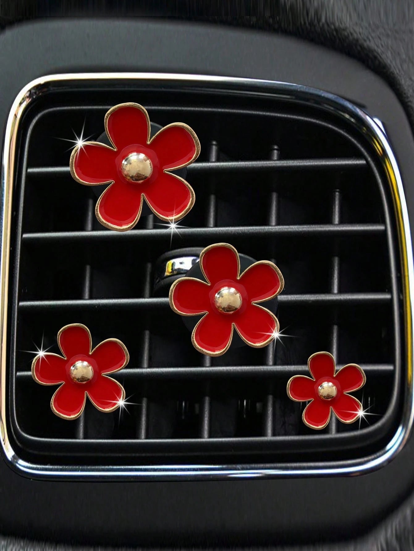 4/8/12pcs Alloy Small Daisy Set, Car Vent Clip Fragrance Decor, Auto Interior Air Conditioning Decor Accessories