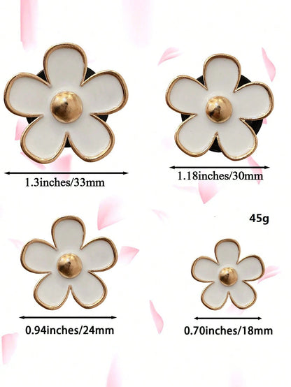 4/8/12pcs Alloy Small Daisy Set, Car Vent Clip Fragrance Decor, Auto Interior Air Conditioning Decor Accessories