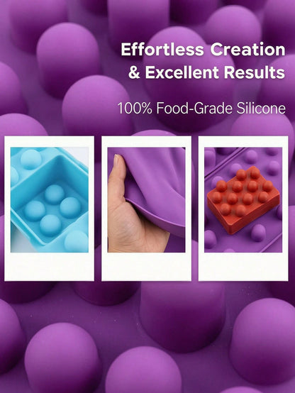 4-Cavity Massage Ball Silicone Mold Ice Cube Baking Tray 3D Shaped Handmade Art DIY Silicone Tool Set, Silicone, Non-Stick, Easy Release, Heat Resistant, Reusable Silicone Ice Cube Mold, Massage Ball