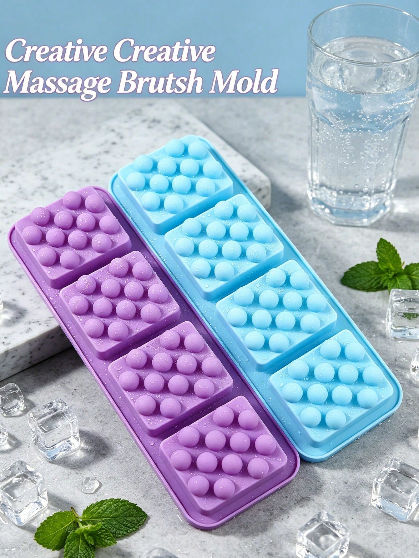 4-Cavity Massage Ball Silicone Mold Ice Cube Baking Tray 3D Shaped Handmade Art DIY Silicone Tool Set, Silicone, Non-Stick, Easy Release, Heat Resistant, Reusable Silicone Ice Cube Mold, Massage Ball