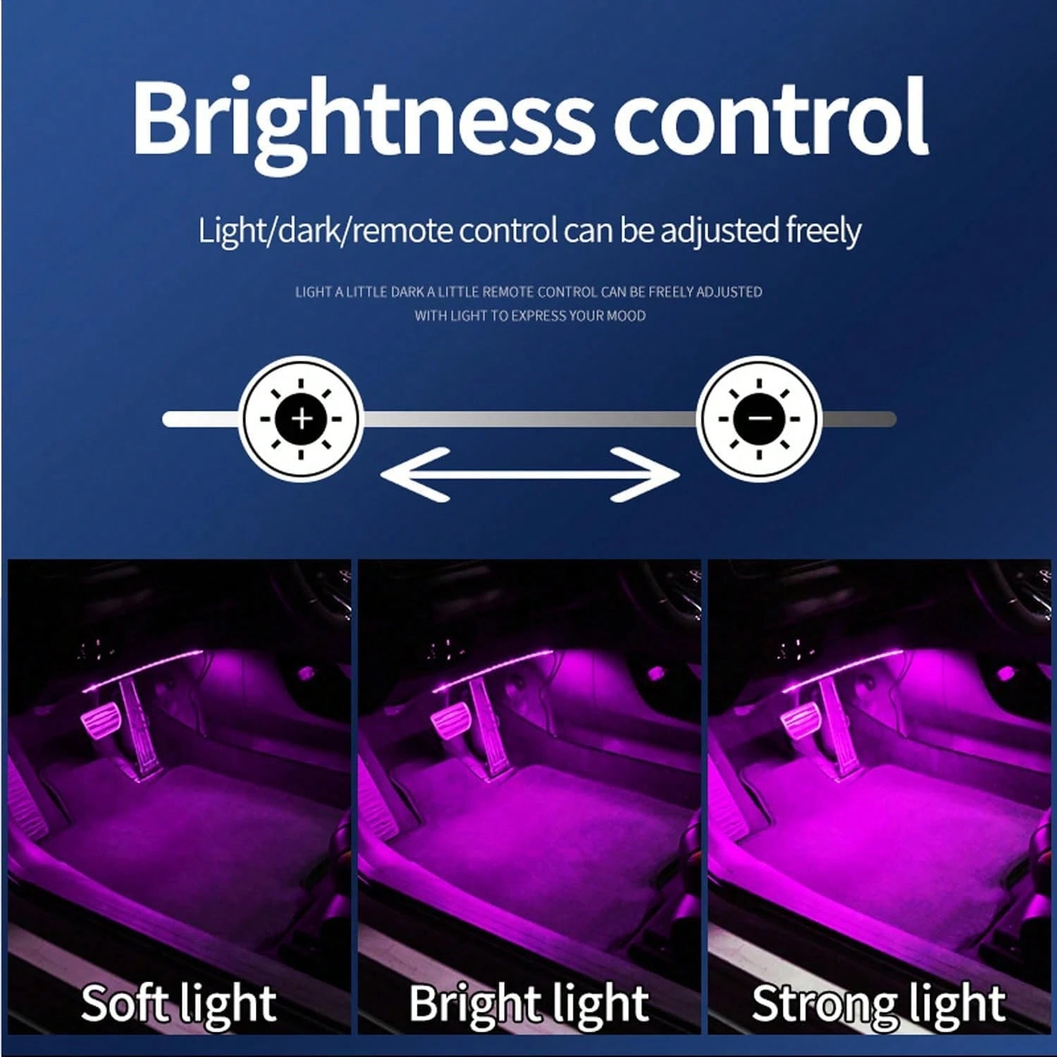 4-In-1 LED Car Interior Light With 16 Million Colors RGB Ambient Lighting Kit, Under Dash Light And Easy To Install For Drivers, (No Hard Wiring) Fits Most Vehicles