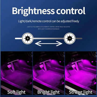 4-In-1 LED Car Interior Light With 16 Million Colors RGB Ambient Lighting Kit, Under Dash Light And Easy To Install For Drivers, (No Hard Wiring) Fits Most Vehicles