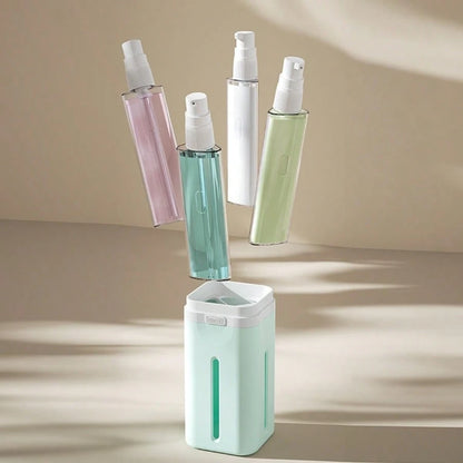 4-In-1 Refillable Travel Dispenser Bottles, Multi-Compartment Design Suitable For Toiletries, Shampoo, Skincare And Moisturizing Products- Leak-Proof And Portable, Ideal For Camping, Business Travel