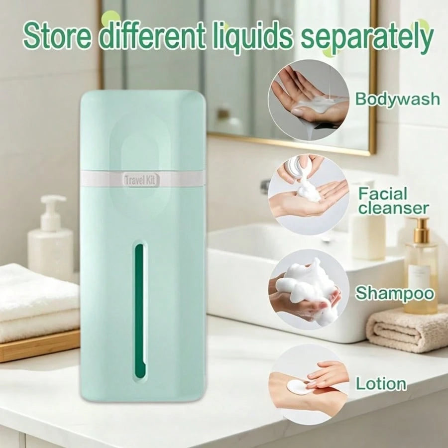 4-In-1 Refillable Travel Dispenser Bottles, Multi-Compartment Design Suitable For Toiletries, Shampoo, Skincare And Moisturizing Products- Leak-Proof And Portable, Ideal For Camping, Business Travel