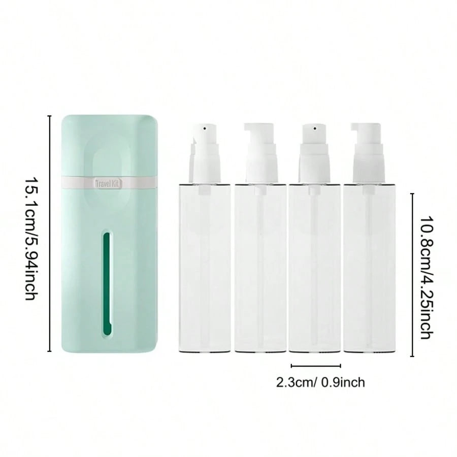 4-In-1 Refillable Travel Dispenser Bottles, Multi-Compartment Design Suitable For Toiletries, Shampoo, Skincare And Moisturizing Products- Leak-Proof And Portable, Ideal For Camping, Business Travel
