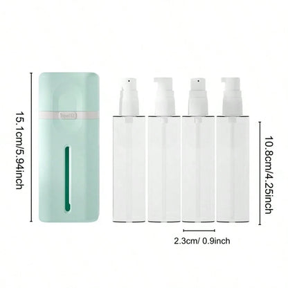 4-In-1 Refillable Travel Dispenser Bottles, Multi-Compartment Design Suitable For Toiletries, Shampoo, Skincare And Moisturizing Products- Leak-Proof And Portable, Ideal For Camping, Business Travel