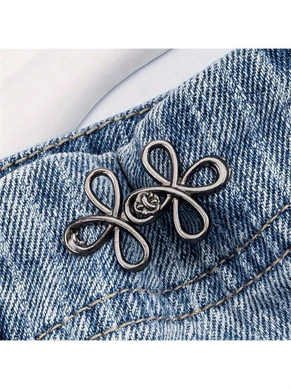 4 Packs Adjustable Belt Buckles- Seamless And Removable, Silver Metal, Sewing And Knitting Supplies