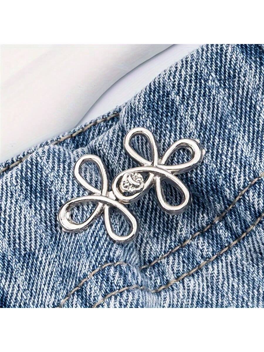 4 Packs Adjustable Belt Buckles- Seamless And Removable, Silver Metal, Sewing And Knitting Supplies