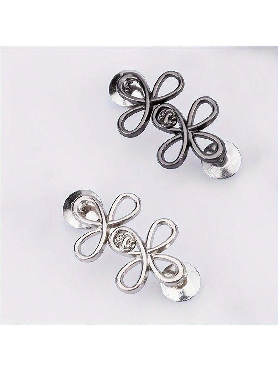 4 Packs Adjustable Belt Buckles- Seamless And Removable, Silver Metal, Sewing And Knitting Supplies
