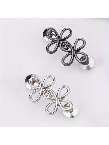 4 Packs Adjustable Belt Buckles- Seamless And Removable, Silver Metal, Sewing And Knitting Supplies