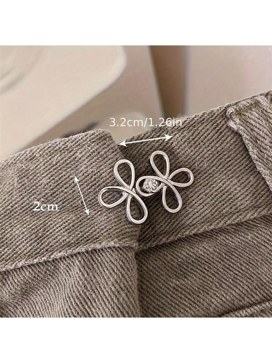 4 Packs Adjustable Belt Buckles- Seamless And Removable, Silver Metal, Sewing And Knitting Supplies
