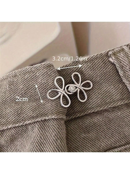 4 Packs Adjustable Belt Buckles- Seamless And Removable, Silver Metal, Sewing And Knitting Supplies