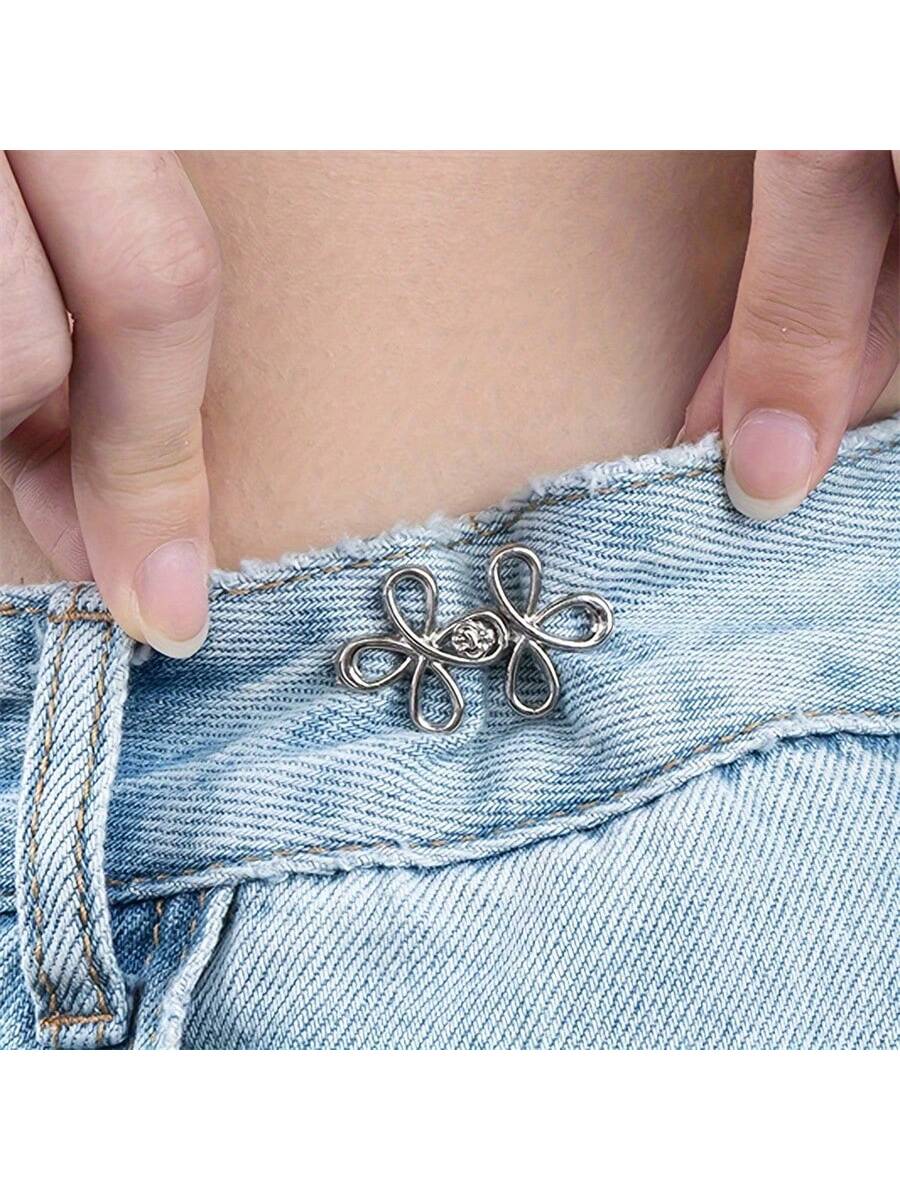 4 Packs Adjustable Belt Buckles- Seamless And Removable, Silver Metal, Sewing And Knitting Supplies