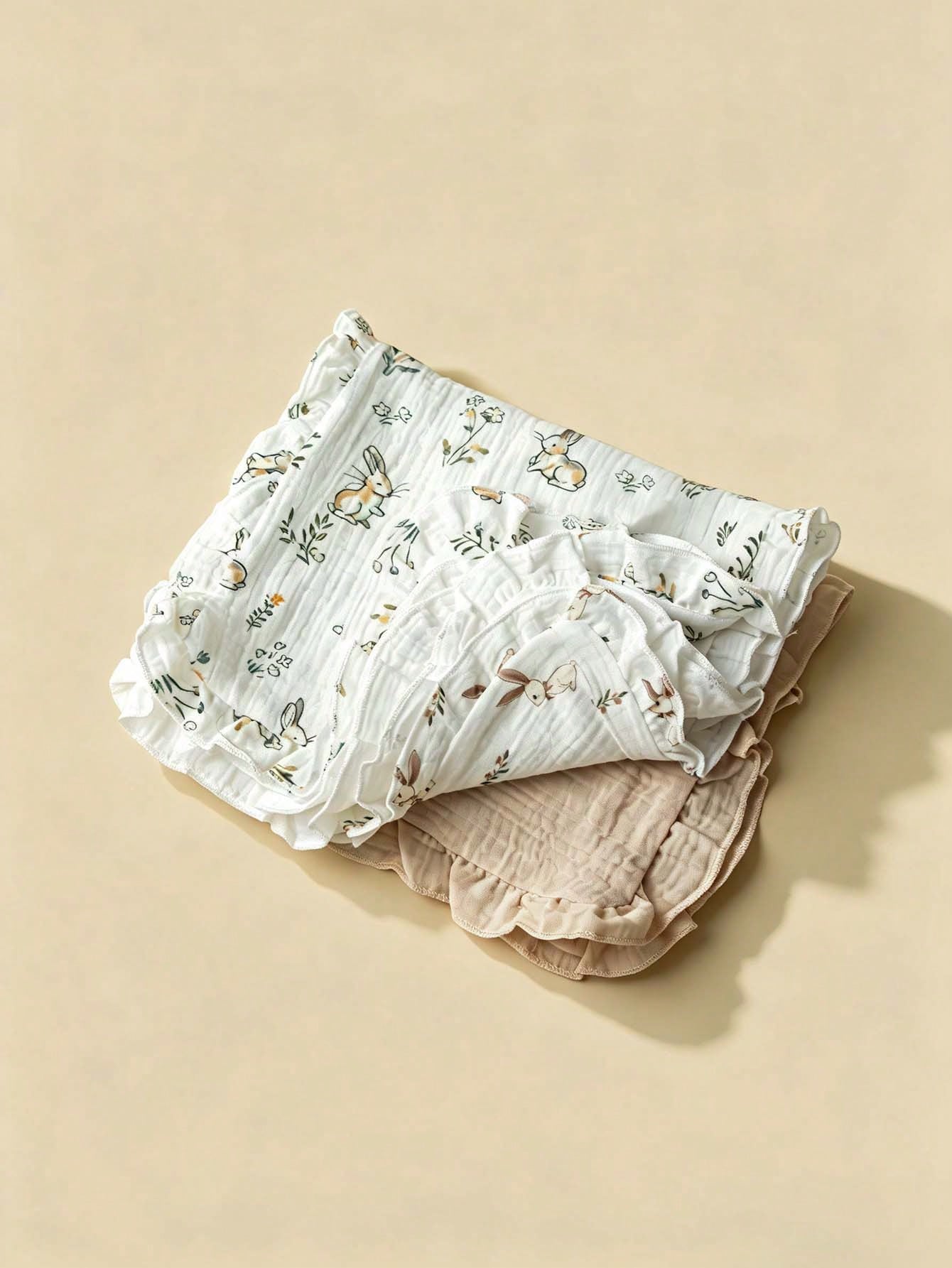 4 Packs Cotton Burp Rags Ruffle Baby Burp Cloths Baby Boy & Girl, Absorbent Cotton Burping Cloths For Babies,Infant Towels, Milk Spit Up Rags