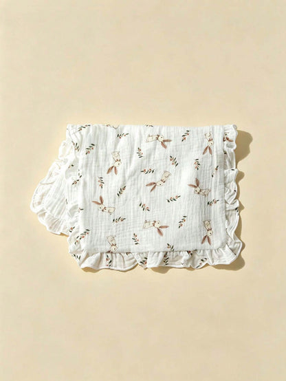 4 Packs Cotton Burp Rags Ruffle Baby Burp Cloths Baby Boy & Girl, Absorbent Cotton Burping Cloths For Babies,Infant Towels, Milk Spit Up Rags