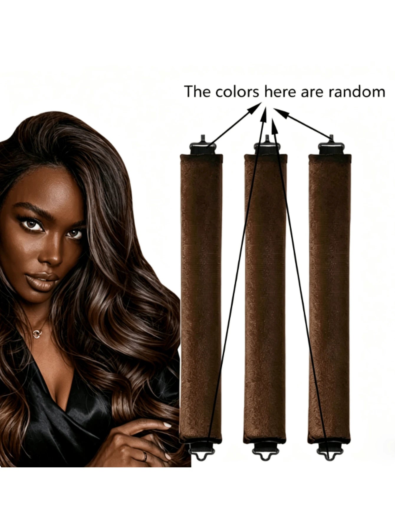 4-Piece Curly Hair Set: 1 Wide-Brim Satin Sleep Cap, 3 Heatless Curlers, Classic Casual Women's Solid Color Elastic Soft Cap, Heatless Overnight Curls, Effortlessly Create Curly Hair, Suitable For All