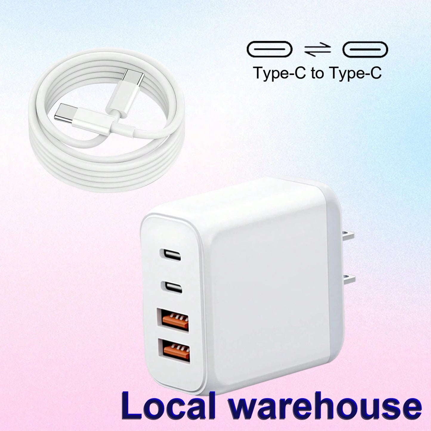 4-Port USB-C Fast Charging Wall Charger, PD Power Adapter, Compatible With I Phone 16/15/14/13 Pro Max Nan