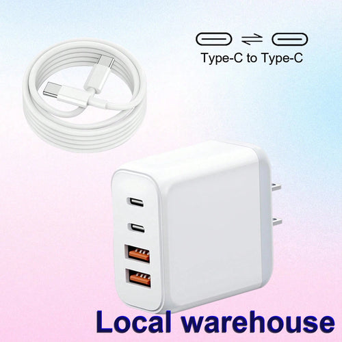 4-Port USB-C Fast Charging Wall Charger, PD Power Adapter, Compatible With I Phone 16/15/14/13 Pro Max Nan