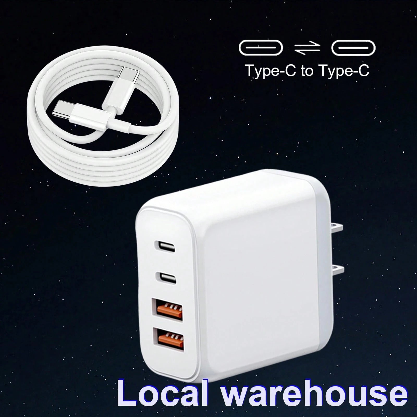 4-Port USB-C Fast Charging Wall Charger, PD Power Adapter, Compatible With I Phone 16/15/14/13 Pro Max Nan