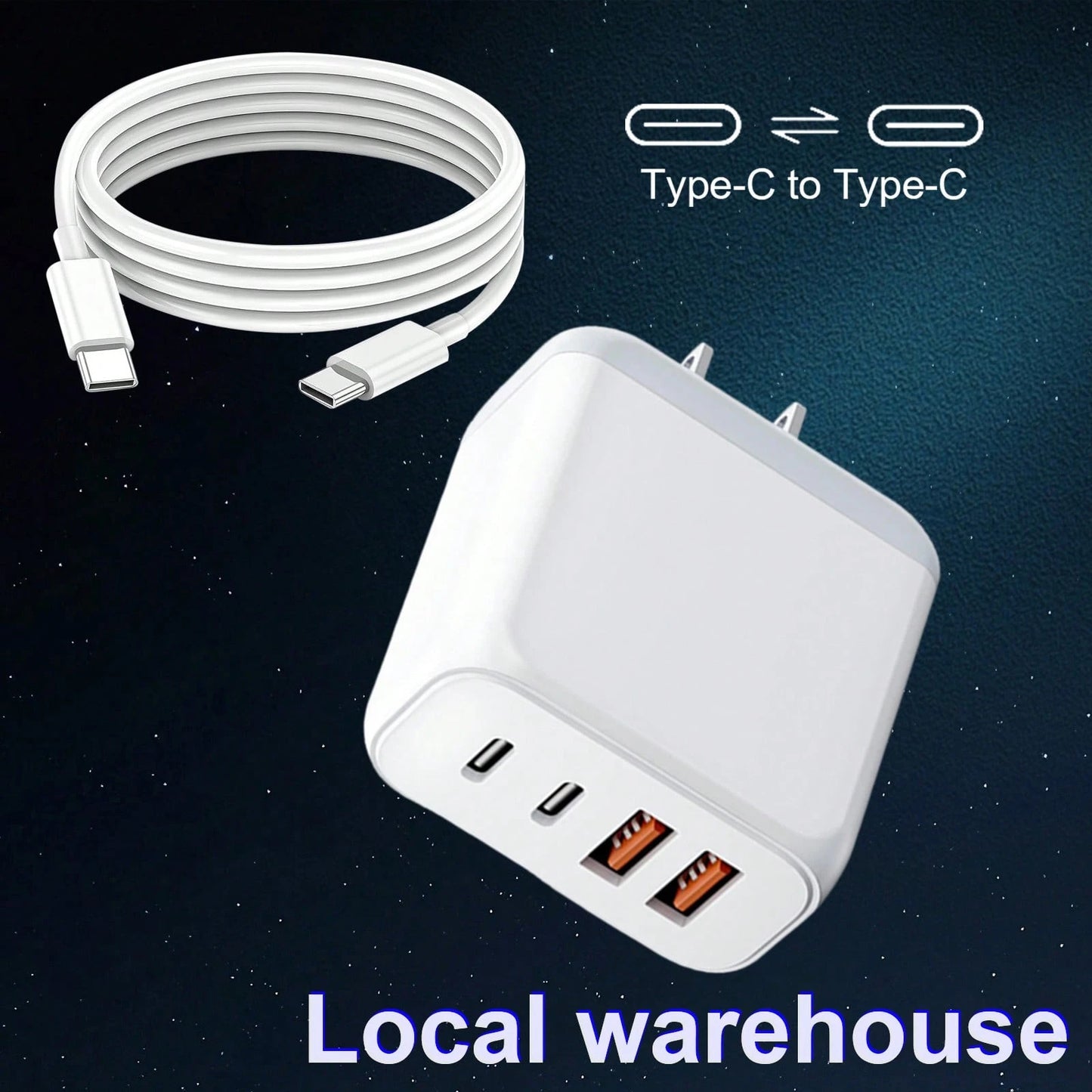 4-Port USB-C Fast Charging Wall Charger, PD Power Adapter, Compatible With I Phone 16/15/14/13 Pro Max Nan