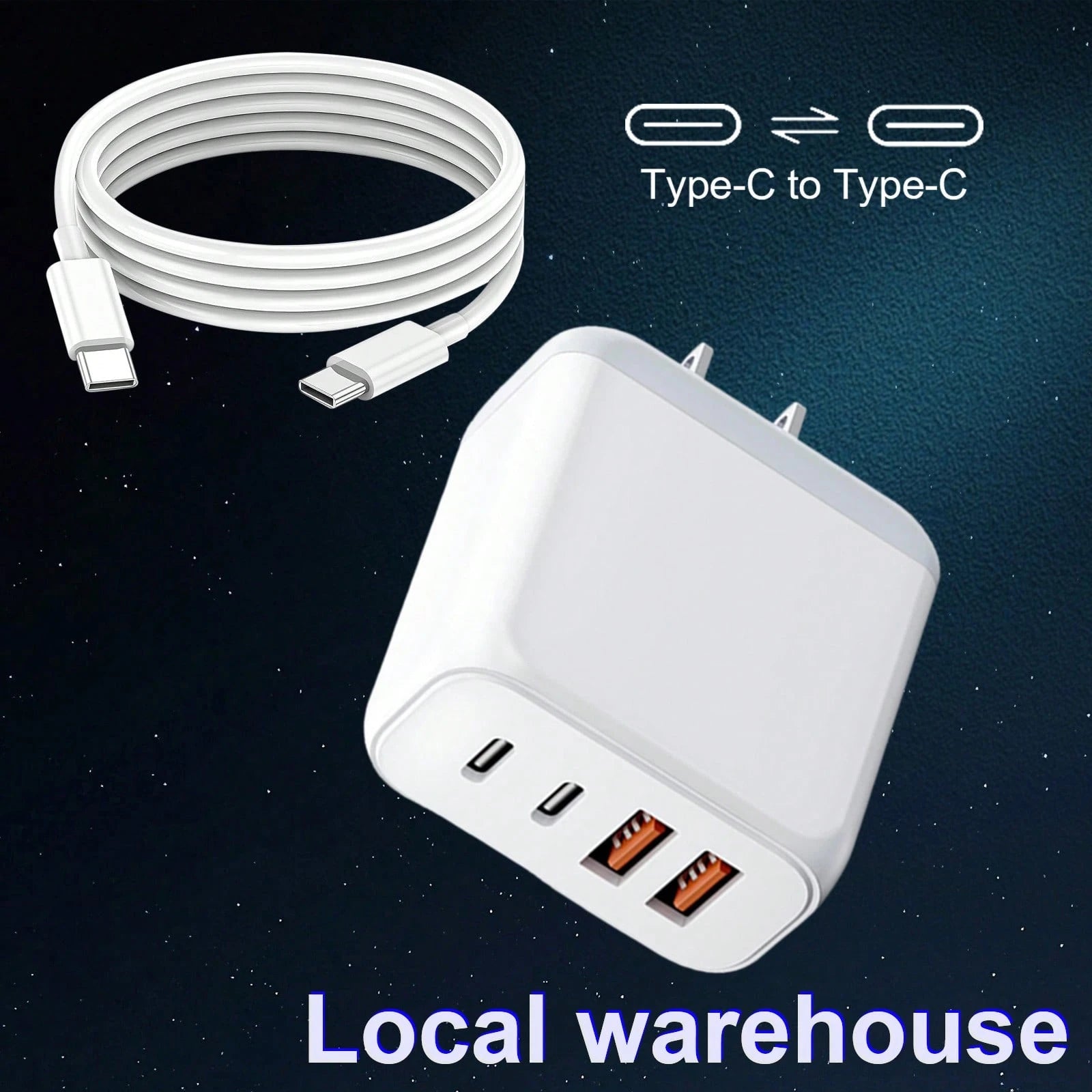4-Port USB-C Fast Charging Wall Charger, PD Power Adapter, Compatible With I Phone 16/15/14/13 Pro Max Nan